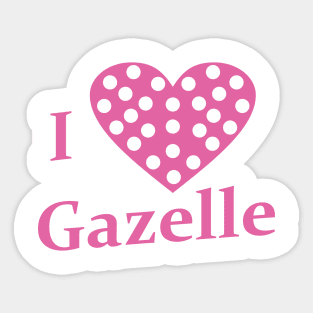 I Heart Gazelle Sticker